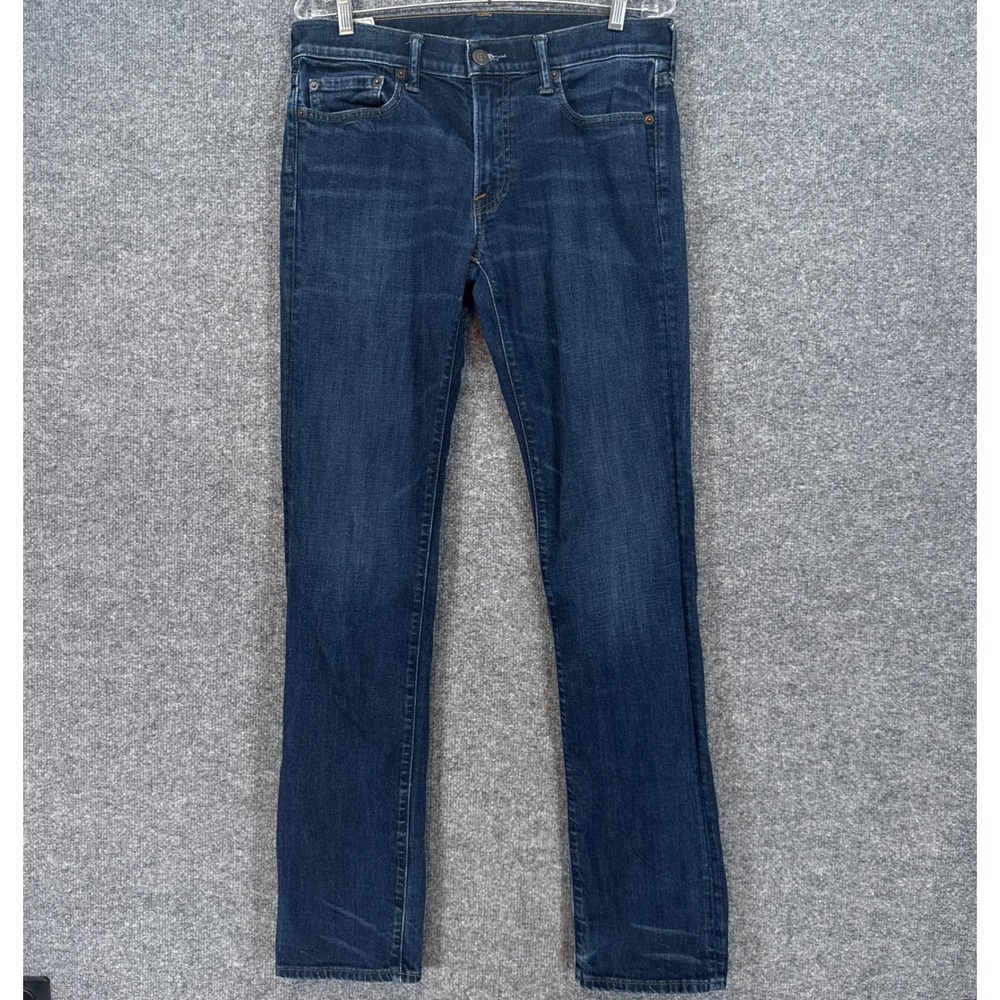 Abercrombie & Fitch Slim Straight Jeans Mens 32x34 Blue Dark Wash Stretch Denim